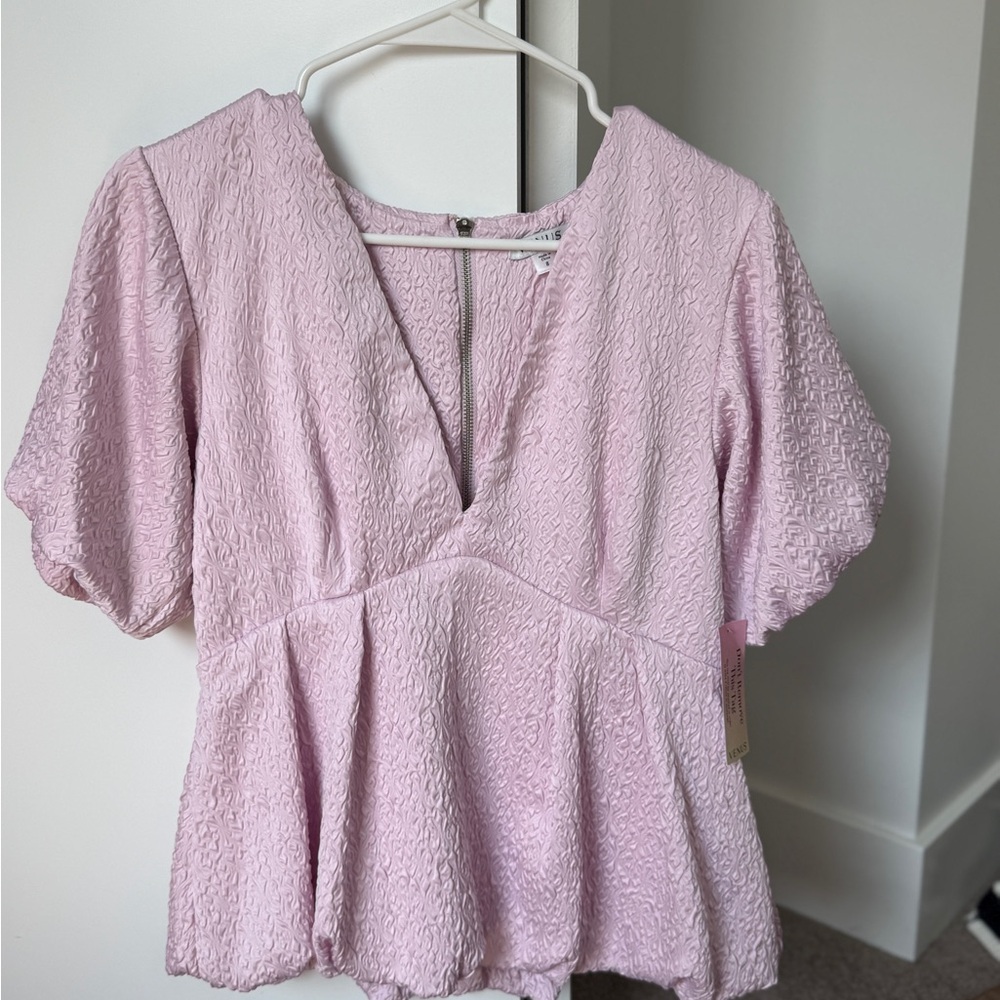 VENUS Light Pink Textured Blouse